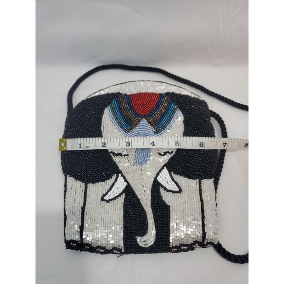 Beaded Evening Bag Purse Elephant Design Excellent Condition - Picture 8 of 8